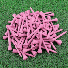 (100Pcs Pink) 100Pcs 54MM Colored Wood Golf Tees Wooden Supplies Accessories