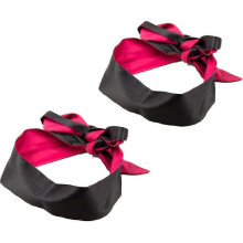 (Rose red) 2pcs Satin Eye Mask Blindfold, Soft Satin Eye Mask Sleeping Eye Mask Two-color For Meditation Adults Couples Lovers - Ri