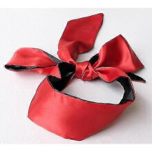 (Red) 2pcs Satin Eye Mask Blindfold, Soft Satin Eye Mask Sleeping Eye Mask Two-color For Meditation Adults Couples Lovers - Ri