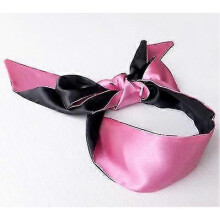 (Pink) 2pcs Satin Eye Mask Blindfold, Soft Satin Eye Mask Sleeping Eye Mask Two-color For Meditation Adults Couples Lovers - Ri