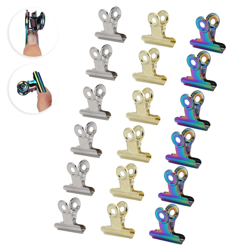 Professional Nail Extension Clamp Stainless Steel 18pcs Fixing Paper Clips