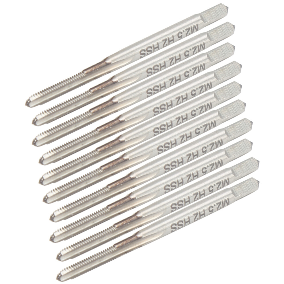 10Pcs Hss Thread Tap M2.5 X 0.45 High Hardness Machine Tapping Drill Bits 7681392118882