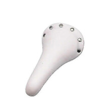 (WHITE) Bicycle Saddle Soft Pu Leather Road Bike Rivet Seat Cushion Racing Saddle Cover Comfortable Waterproof Vintage Cycling Saddle[HsSs]
