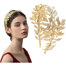 Coroa de ramo de oliveira barroca vintage para casamento, adorno de cabeça de deusa grega, acessório medieval com tema de folha, tiara elegante e
