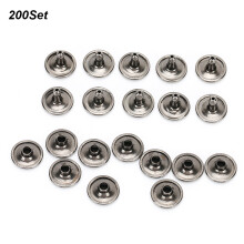 200 Sets Double Cap Rivet Nails for Leather, Shoes, Bags, 12x10mm Black