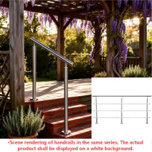 (240cm 3 Cross Bar) Adjustable Angle Stainless Steel Handrail for Slopes and Stairs - w/ Installation Kit, Multi Size/Styles Available