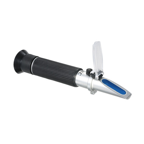 Portable Handheld Alcohol Refractometer 0-80% Black Silver Blue, 19.3cm