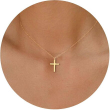 Women's Cross Necklace, Chain Necklace Exquisite Layered Gold Cross Pendant Necklace Simple Cute Women's Necklace Go