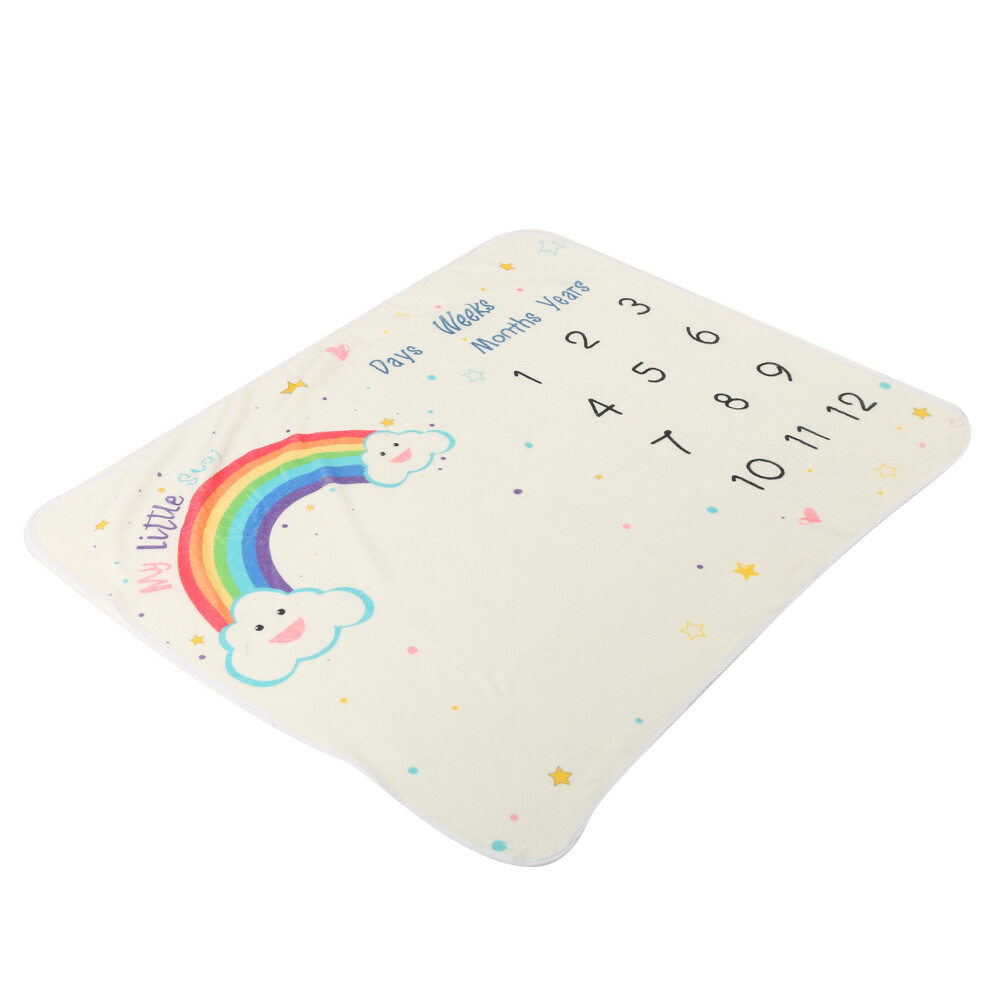 Cute Baby Monthly Blanket 100x75cm Flannel Newborn Photography Prop