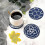 8 Pieces Drink Coasters , Blue Round Silicone Rubber Cup Pad - Blue - DD 3