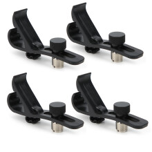 4Pcs Drum Microphone Clips Black Shockproof Clamp 11.6cm