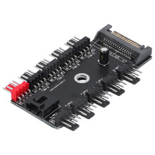 SATA 10‑Way Fan Hub Controller 4Pin 12V PWM Power Line