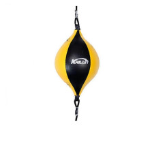(yellow) Leather Speed Ball Hanging Boxing Punching Ball,for Gym Mma Punch Bag - Ya