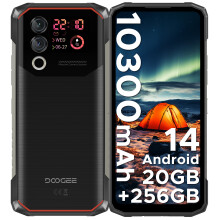 DOOGEE Blade10 Max Black Rugged Smartphone Android 15, 32+256GB Rugged Phone,10300mAh,1.54" Touch Back Screen, 4G Dual SIM Unlocked Mobile Phone, 50MP