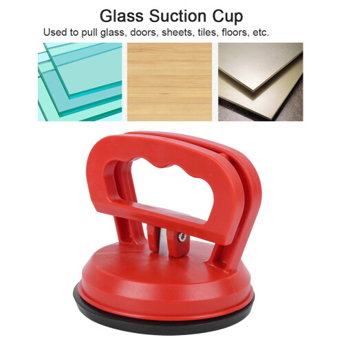 Red ABsPVC Plastic Glass Plate Puller Suction Cup Lifter Single Claw Tile Tool 2