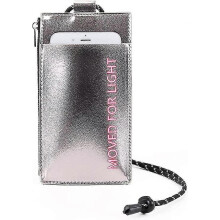 Zipper Wallet with Lanyard Passport Pouch Phone Holder Coin Purse for Women(Silver) - DD01