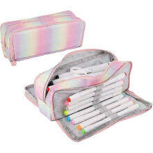 Large Pencil Case, Three-grid Pencil Case, Large-capacity Pencil Case, Makeup Bag (color) D