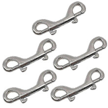 5pcs 316 Stainless Steel Sucha Diving Double End Bolt Snap Hook Clips 100mm Boat Hardware Double En