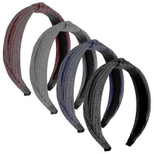 Top Knotted Headbands , 4 Cute And Comfortable Non Slip Hair Bands with Decent Look And Elasticity,cross Turban Fashion Hair Accessories Bands with So