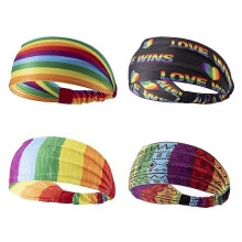 4pcs Rainbow Headbands for Costume, Workouts, Sports - DD