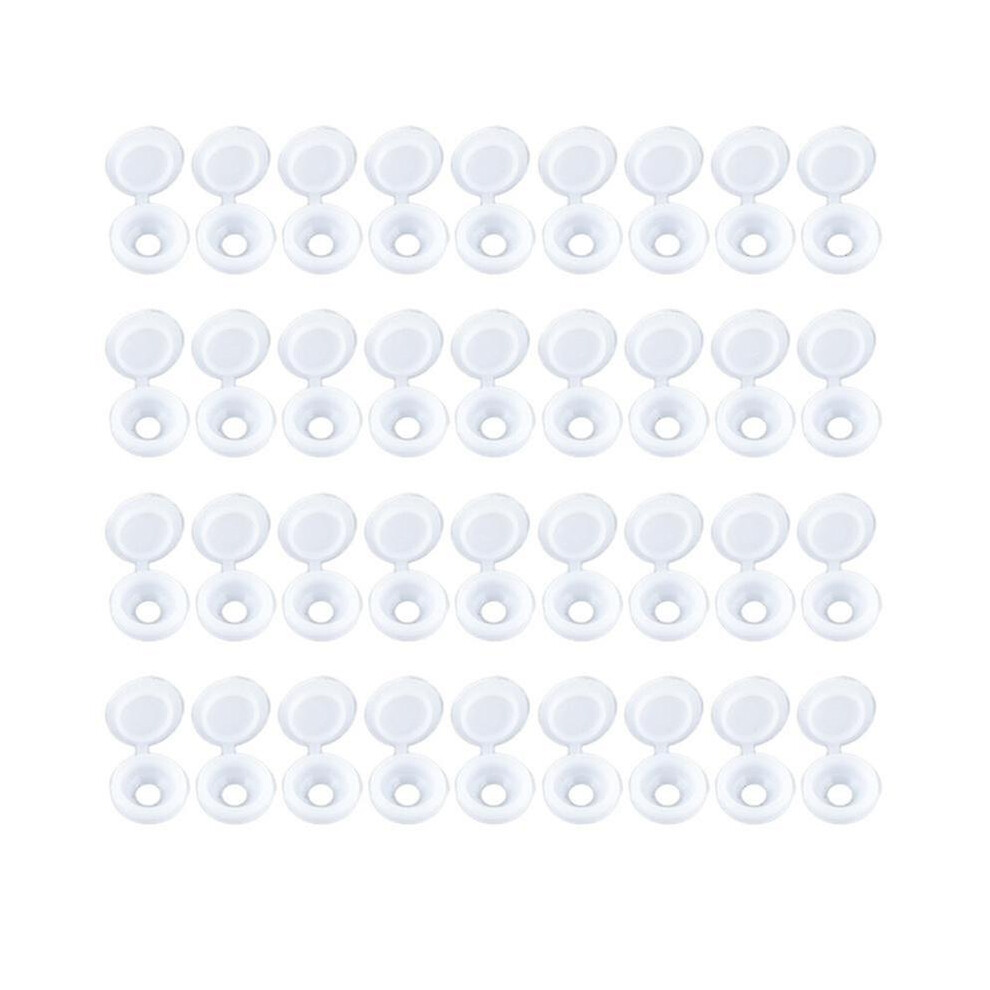 (White) 36Pcs Screw Caps Hinged Screw Cap Foldable Snap Button Hardware Screw Cover 3523852333708