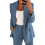 (M, Blue) Womens 2pce Light Suit Blazer+trousers 1