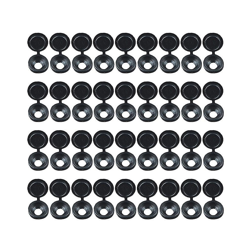 (Black) 36Pcs Screw Caps Hinged Screw Cap Foldable Snap Button Hardware Screw Cover 3498009673641