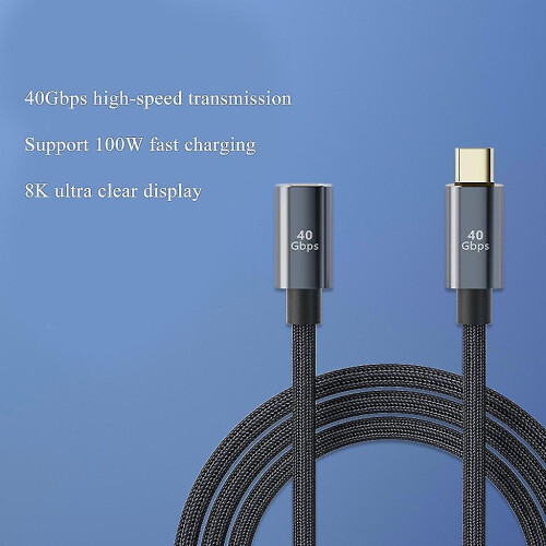 (0.5m) Usb C Extension Cable Usb-c Type-c 100w 40gb Fast Charging Data o Adapter 2