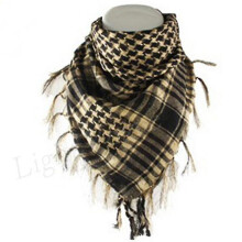 (Khaki) Men Women Military Arab Tactical Desert Army Shemagh Keffiyeh Scarf Wrap Scarves