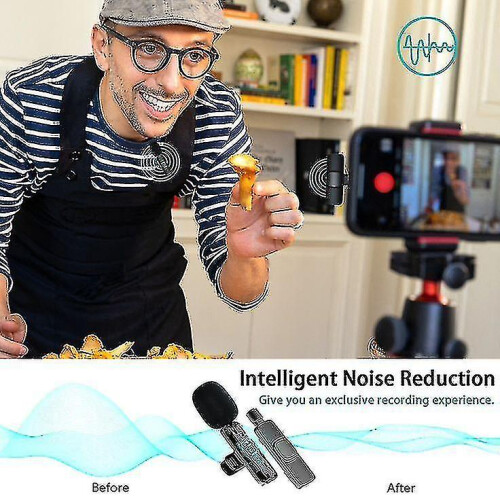 (Type C Interface) Wireless Lavalier Microphone Noise Reduction Mic compatible with Tiktok Recording Vlog Live Streaming 2
