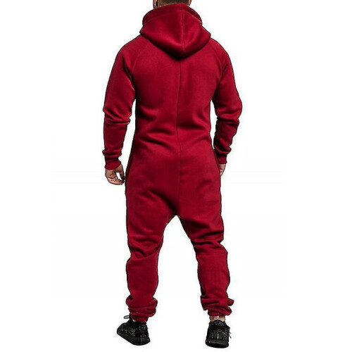 (red, S) Men's Hooded Jumpsuits Tracksuit 2