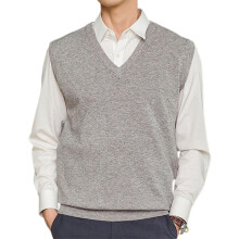 (Grey, 2XL) Sleeveless Loose Warm Sweater Vest Men V-neck Pullover Waistcoat