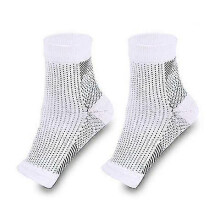 (White, L XL) Compression Socks Ankle Bandage Open Toe Plantar Fasciitis Socks Pain Relief Sleeves