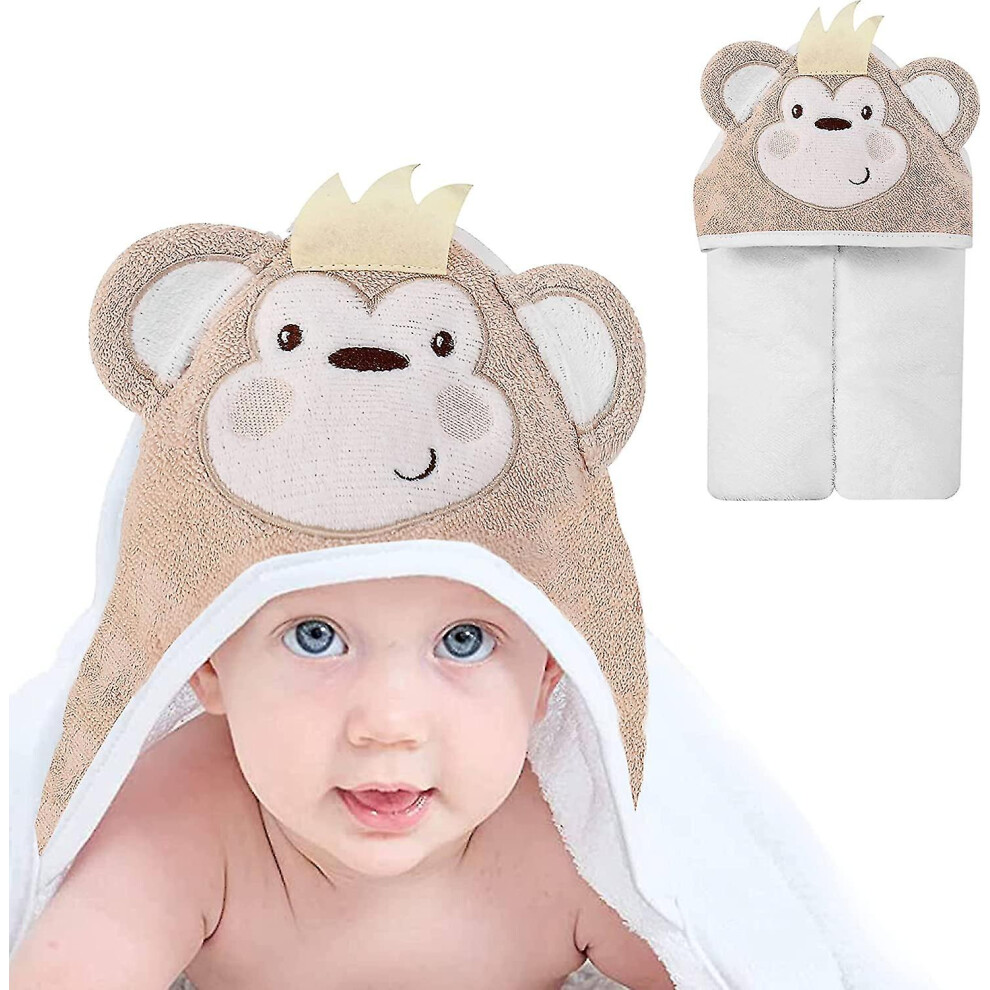 (Monkey) Newborn Baby Hats Mittens Set Hospital Hat Beanie Infant Bow Hats Baby Cotton