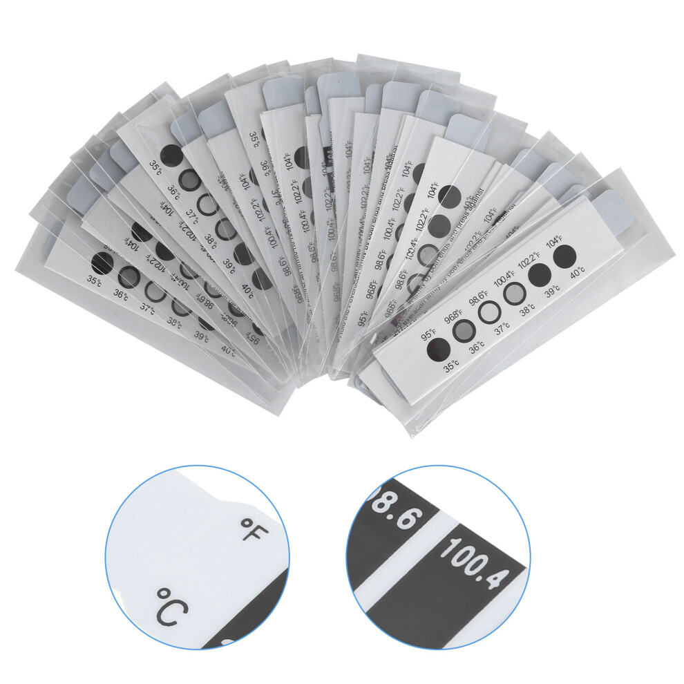 20pcs Reusable Forehead Thermometer Strips - Accurate Temperature Reading