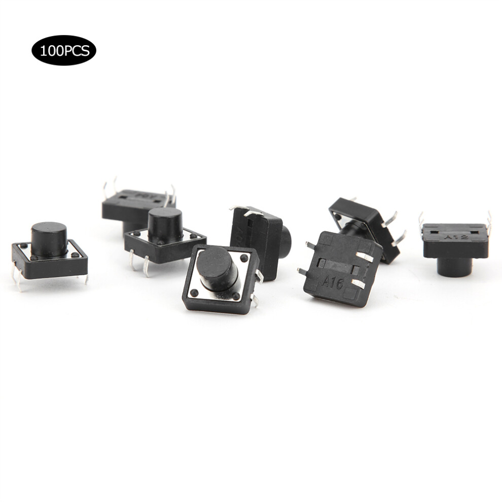 100Pcs DIP Tactile Push Button Switch 12mm