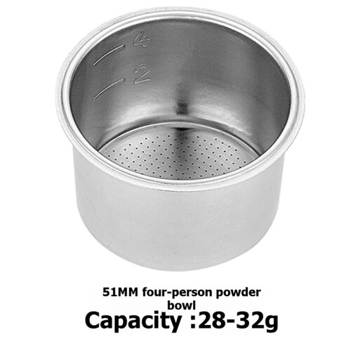 3pcs 51mm Stainless Steel Coffee Filter Basket, Reusable Coffee Machine Filter for Single/Double/Four Cup 1