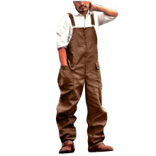 (3XL, Brown) Men's Pants Retro Men's Cargo Pants New Loose And Large Size Casual Overalls