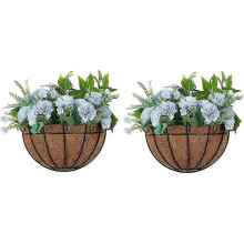 (30CM) 2 Pcs Wall Planter Outdoor Hanging Wall Planters Wire Artificial Hanging Baskets for Plants Outdoor Hanging Pots