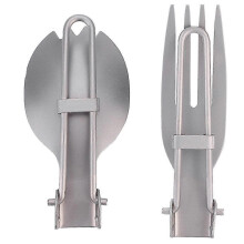 Portable Folding Titanium Spork Fork Outdoor Camping Cutlery Travel Tableware(Fork Spoon)