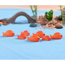 Red Goldfish Mini Goldfish Figurines Fairy Garden Miniature Moss Landscape Diy Terrarium Crafts Ornament Accessories for Home Dcor - DD