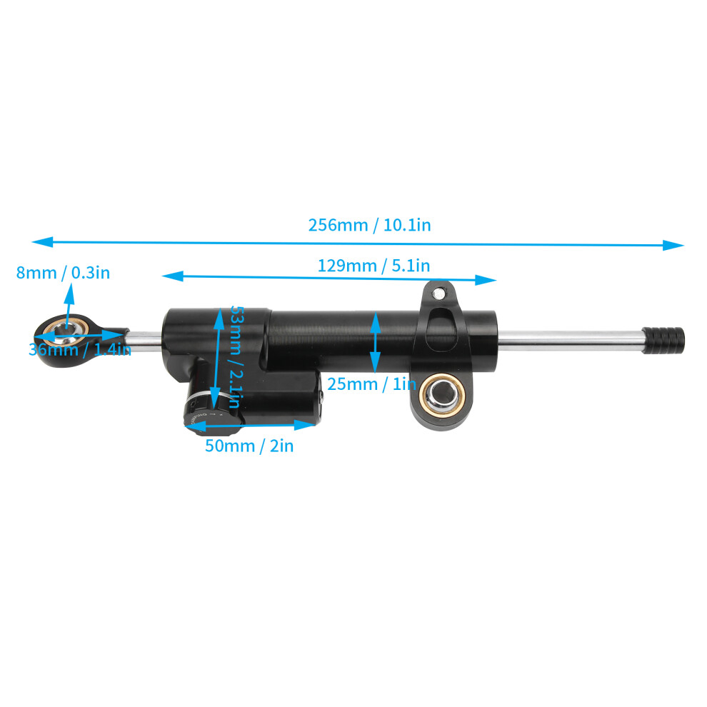 Billet Aluminium Steering Damper Black 7293282100350