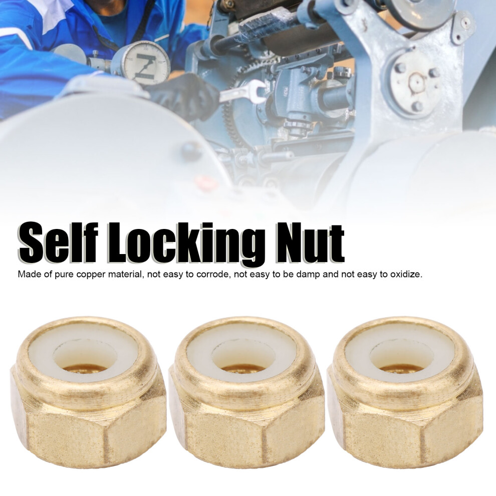 50Pcs Copper Self-Locking Nuts M3/M4/M5/M6 Durable Fastener Hardware 9451392130980