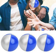 3Pcs Indoor Juggling Toss Balls Blue/Silver, 6.3cm, 380g