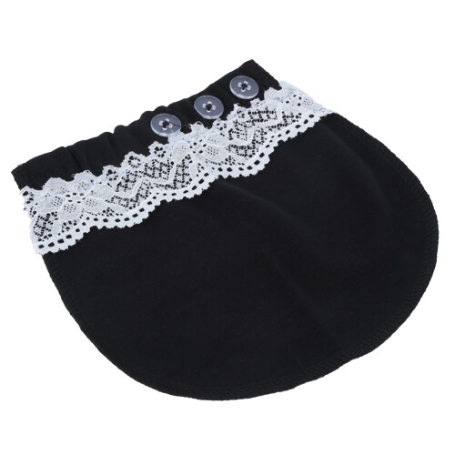 Adjustable Maternity Waist Extender Black Cotton 18x17cm