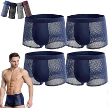 (4pcs-b, 4X-Large) Bamboo Fiber Boxer Briefs, Boxer Briefs, Bamboo Fiber Boxer Shorts, Box Hero Bamboo Boxers Ssbgv