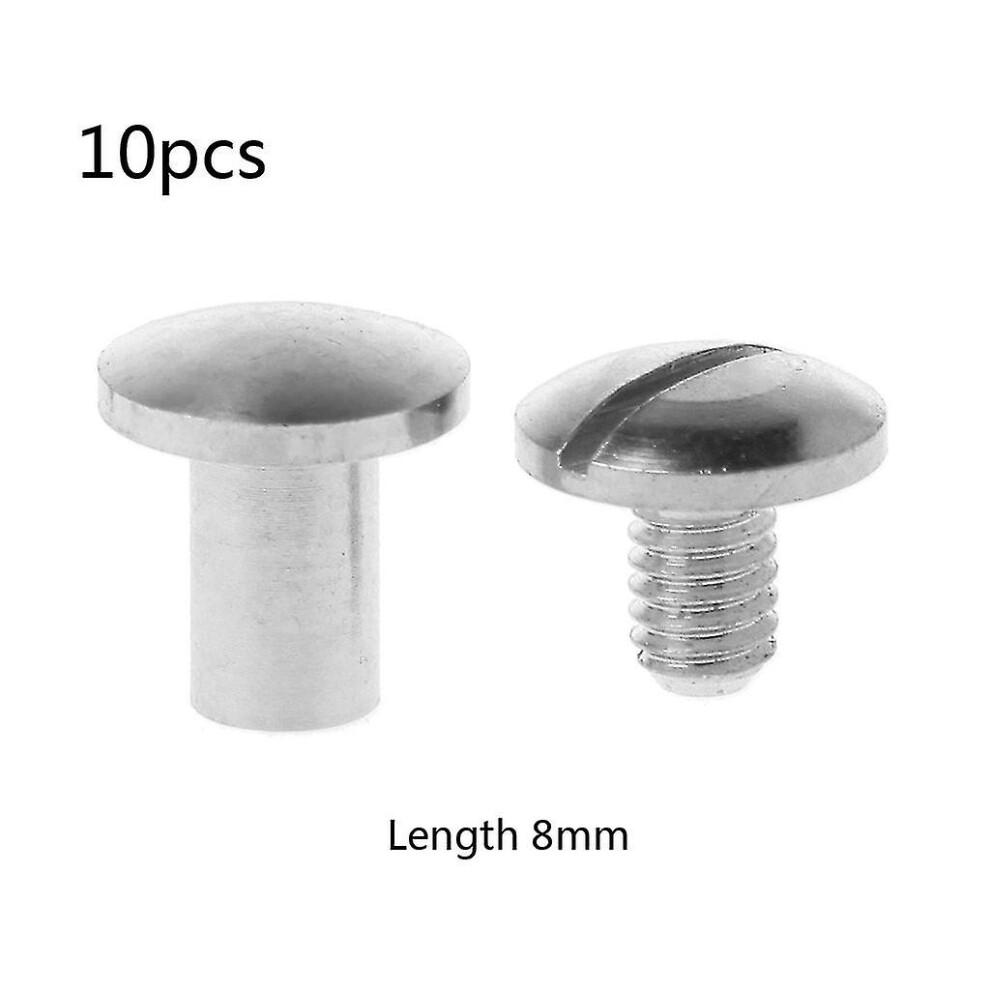 (Silver 8Mm) 10 Pairs Chicago Screw Binding Screws Posts Kit Leather Belt Repair Fastener 3424876133902