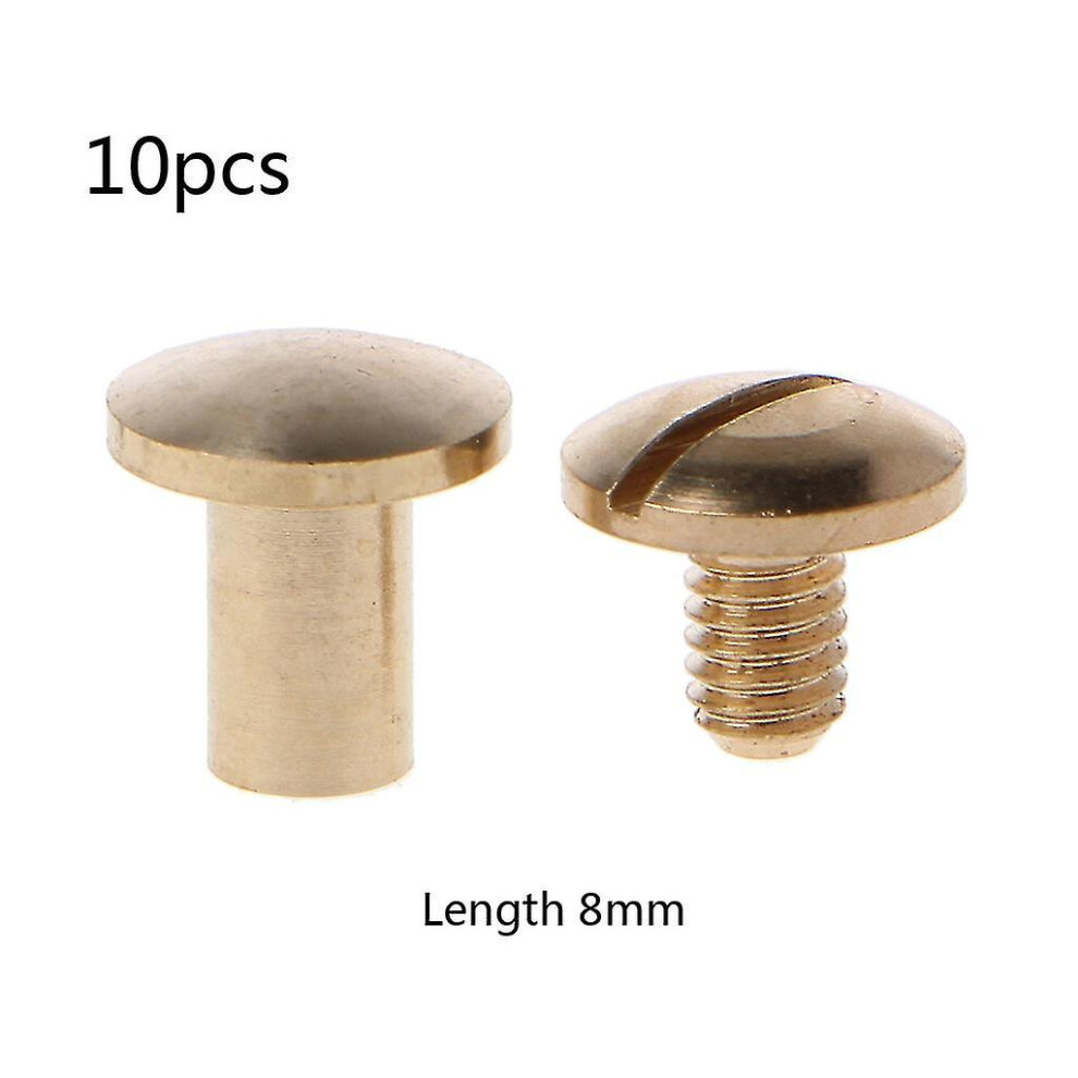 (Golden 8Mm) 10 Pairs Chicago Screw Binding Screws Posts Kit Leather Belt Repair Fastener 3877146966142