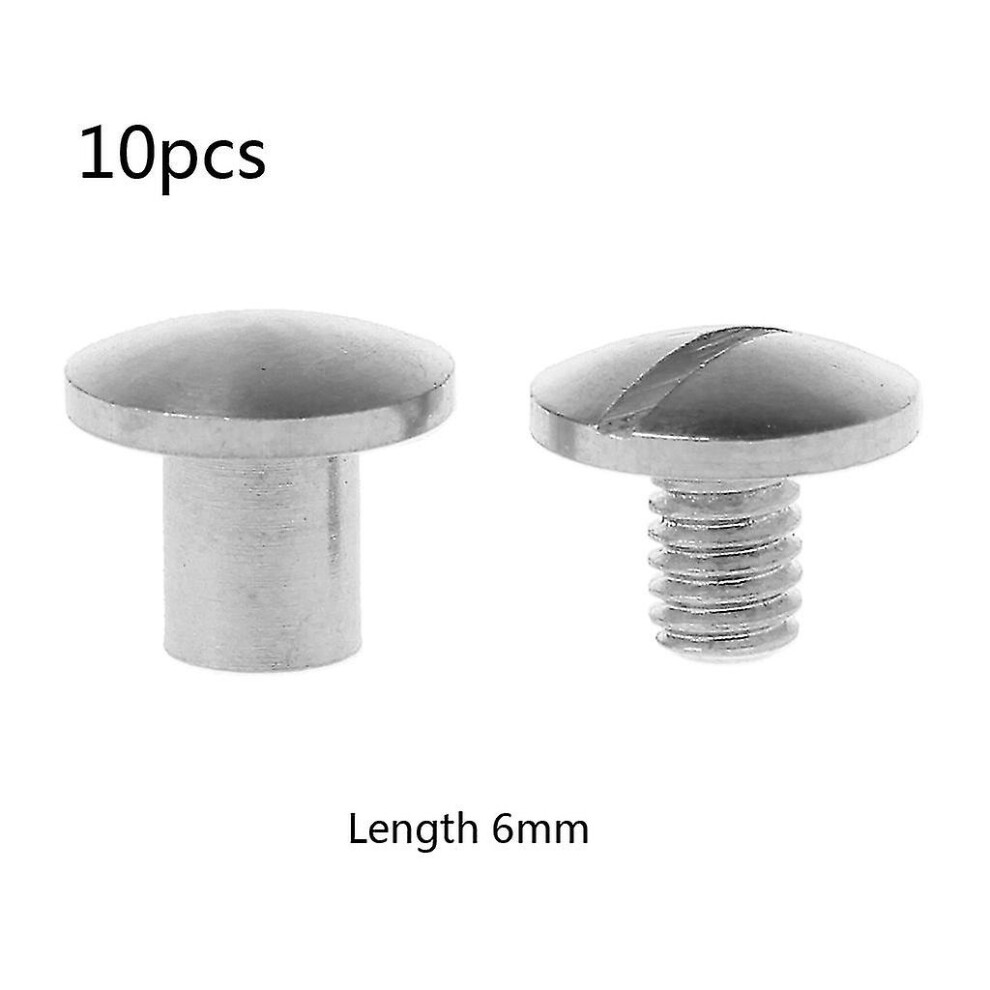 (Silver 6Mm) 10 Pairs Chicago Screw Binding Screws Posts Kit Leather Belt Repair Fastener 3347330968905
