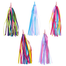 (Purple) 2pack Bicycle Handlebar Colorful Tassel Streamers Kids Scooter Bike Ribbon